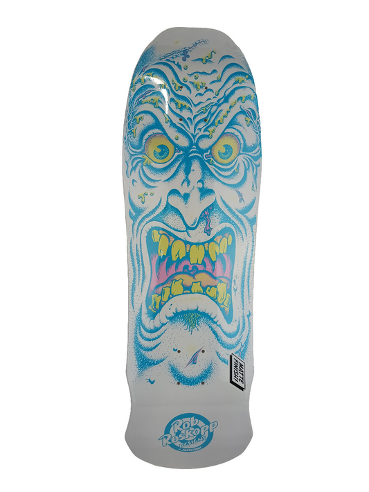 Santa Cruz Rob Roskopp Face Matte White/Blue 9.5'' Skateboard Deck 2018 Reissue