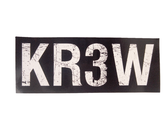 Krew Kr3w Scratched Logo Black White Letters 2.25" x 6" Vintage NOS Sticker