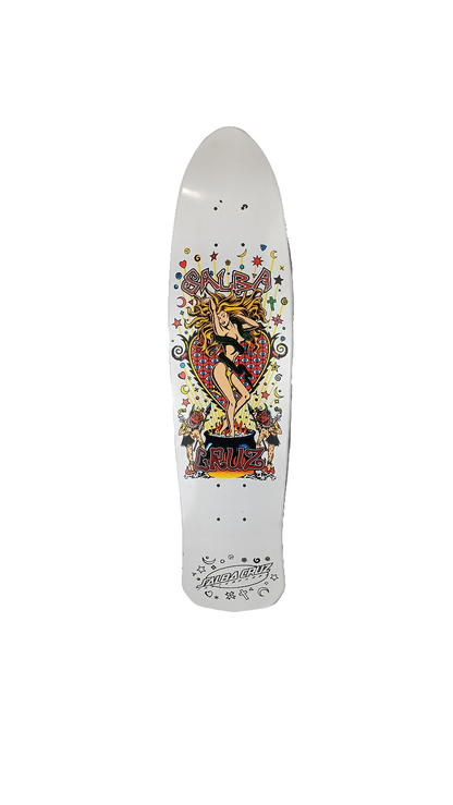 Santa Cruz Salba Cruz Witch Doctor White/Yellow/Red 7.5" Pre Gripped Shaped Skateboard Deck