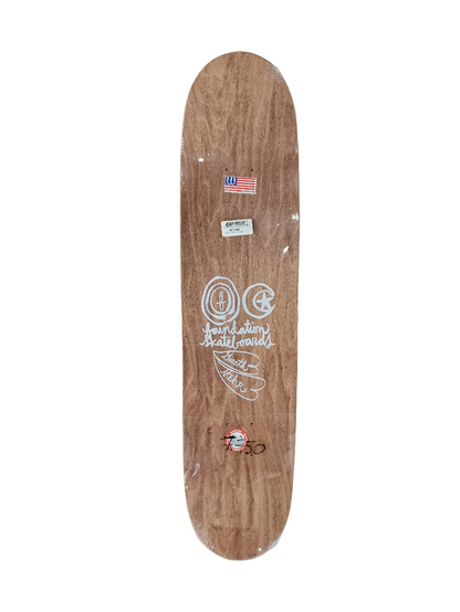 Foundation Gareth Stehr Bunny White Red Pink Size 7.75 Vintage NOS Deck