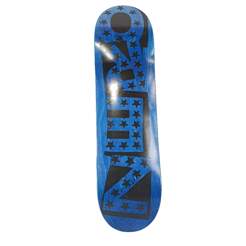 Zero Skateboards Classic Stars Logo Woodgrain Blue Black Size 8.4375" X 32.2 Medium Concave Vintage NOS Deck