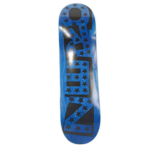 Zero Skateboards Classic Stars Logo Woodgrain Blue Black Size 8.4375" X 32.2 Medium Concave Vintage NOS Deck