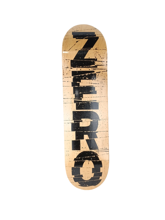 Zero Shredded Logo Natural Black Size 8.3 Vintage NOS Deck