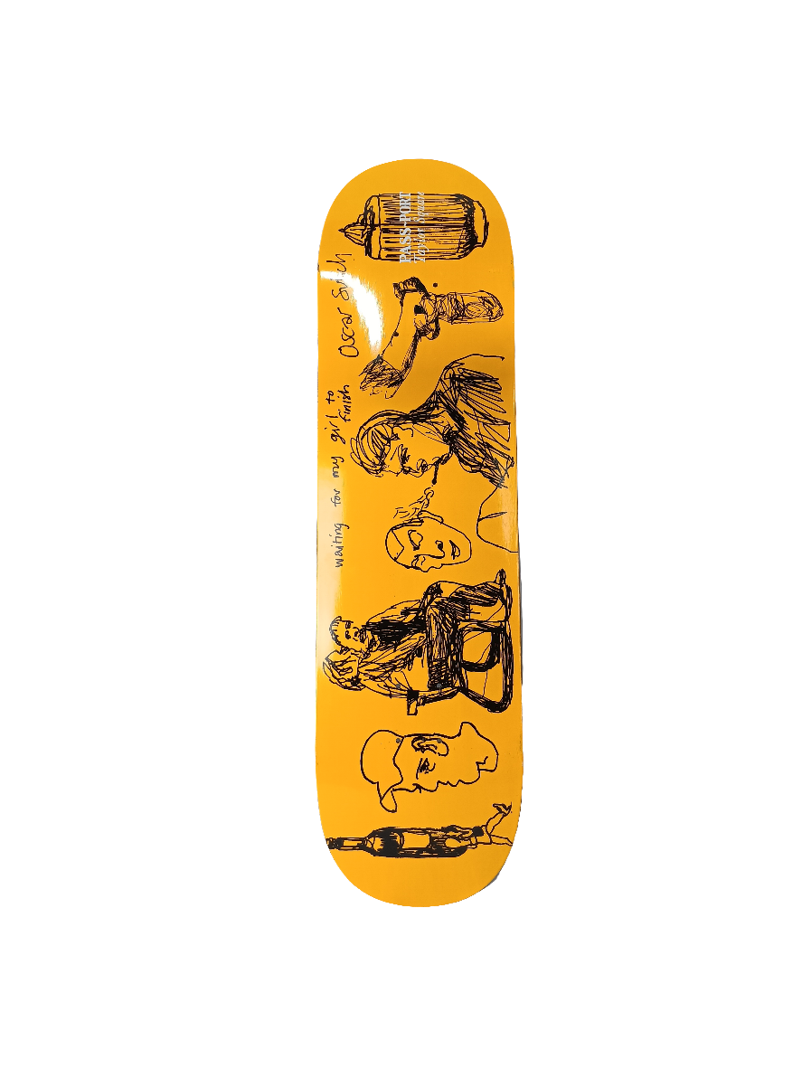 Passport Taylor Square Sketches Graphic Yellow Black Size 8.4 Skateboard Deck