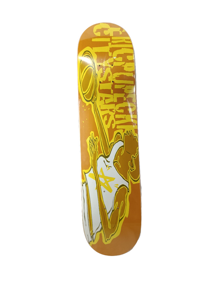 City Stars Eric Pupecki Basketball Graphic Orange Yellow White Size 7.5 Skateboard Deck