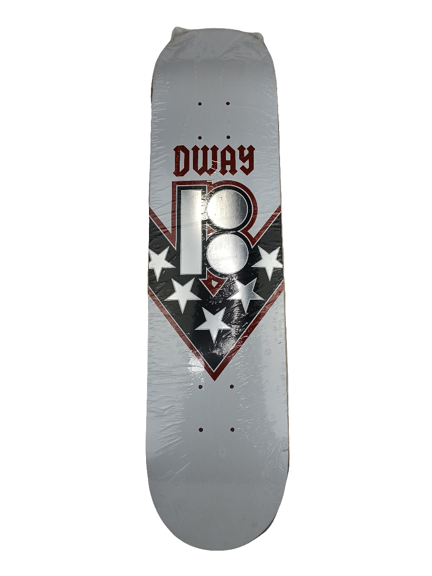 Plan B Danny Way B Graphic Pro Model White Silver Red Size 8.0 Skateboard Deck