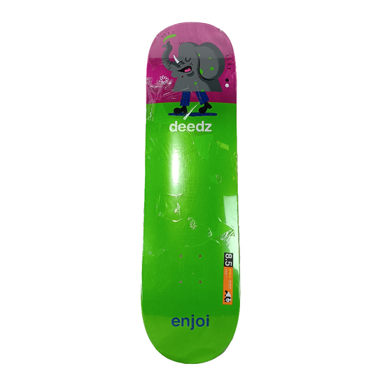 Enjoi Skateboards Deedz High Waters Elephant Man Green White Purple Size 8.5" Vintage NOS Deck