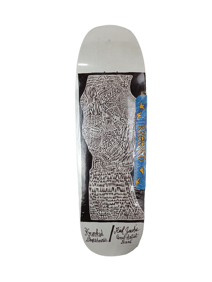 Krooked Rich Jacobs Guest Artist Graphic Black White Size 9.75 Shaped Skateboard Deck