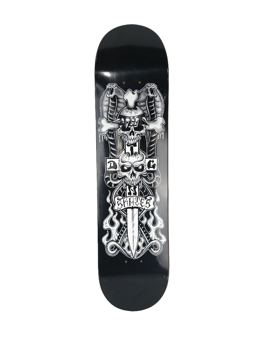 Dogtown Skates Sword & Skulls Black White Size 7.6" Vintage NOS Deck