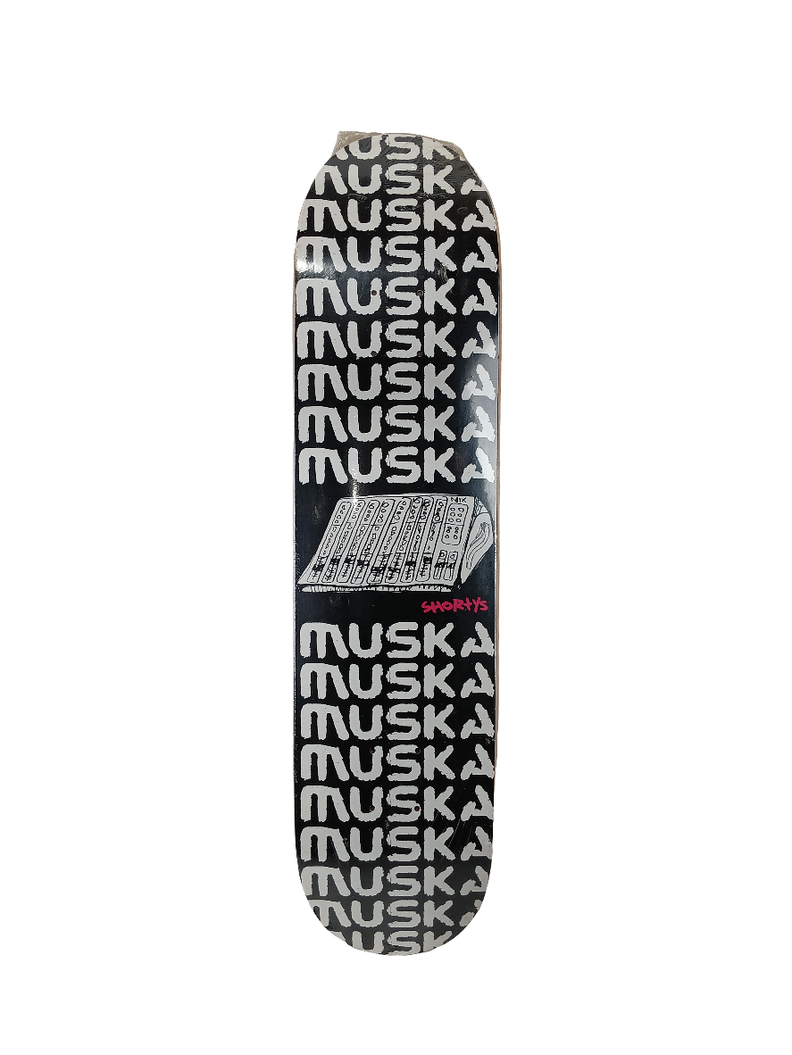 Shortys Chad Muska DJ Mixer Black White Size 7.65 Skateboard Deck