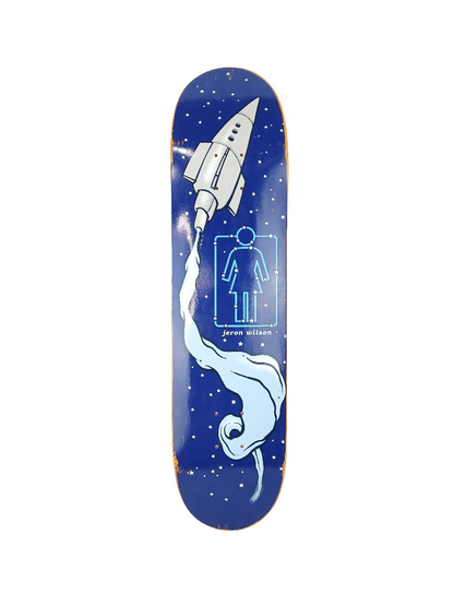 Girl Jeron Wilson Rocket & Stars Blue White Size 7.75" Vintage NOS Deck