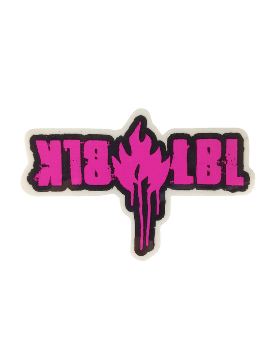 Black Label BLK LBL Flame Paint Drip Clear Black Pink Size 4.7" X 3.1" Vintage NOS Sticker