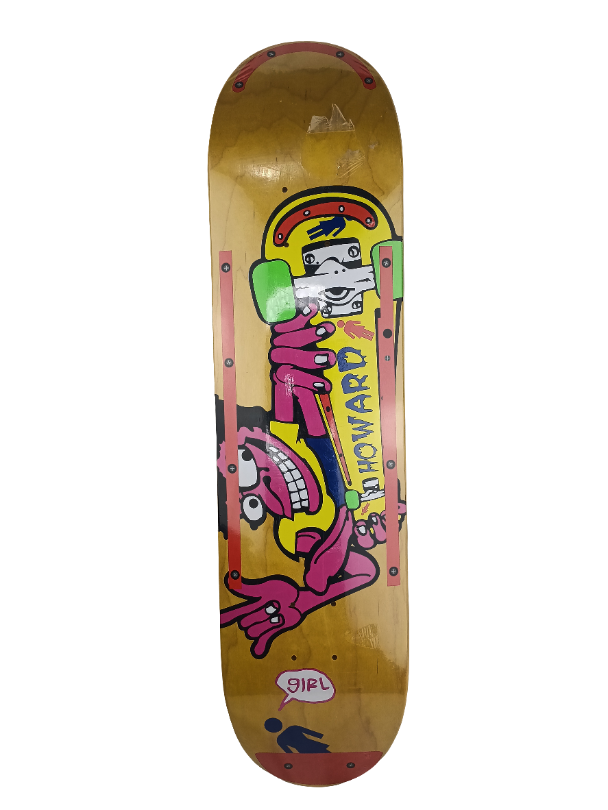 Girl Rick Howard Indy Grab Graphic Blank Yellow Multi Color Size 7.6 Skateboard Deck