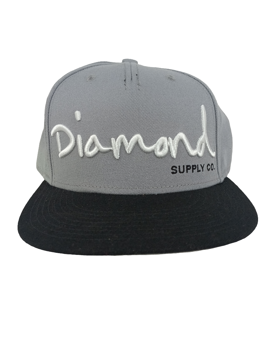 Diamond Supply Co. Grey Silver Black Vintage Snapback Hat