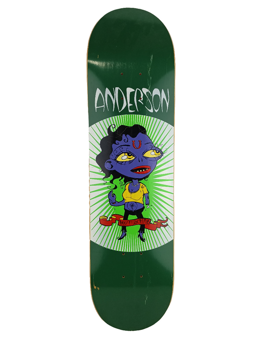 Toy Machine Brian Anderson Alien Girl Green Purple Multicolor 8.25" Vintage NOS Deck