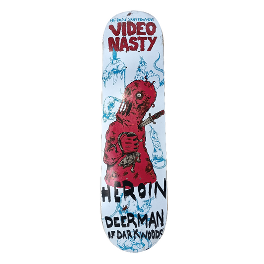 Heroin Skateboards Deerman Of The Dark Woods Video Nasty Rats Red Blue Size 8.25" Vintage NOS Deck