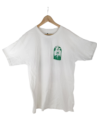 Real Hang Ten Girl White Green Mens Size Large S/s Shirt