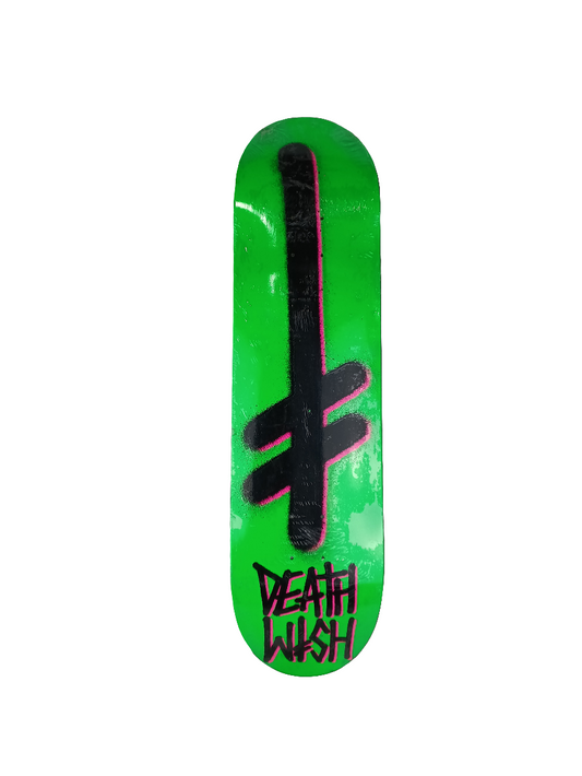 Deathwish Team Spray Cross Green Black Pink Size 8.39" Skateboard Deck