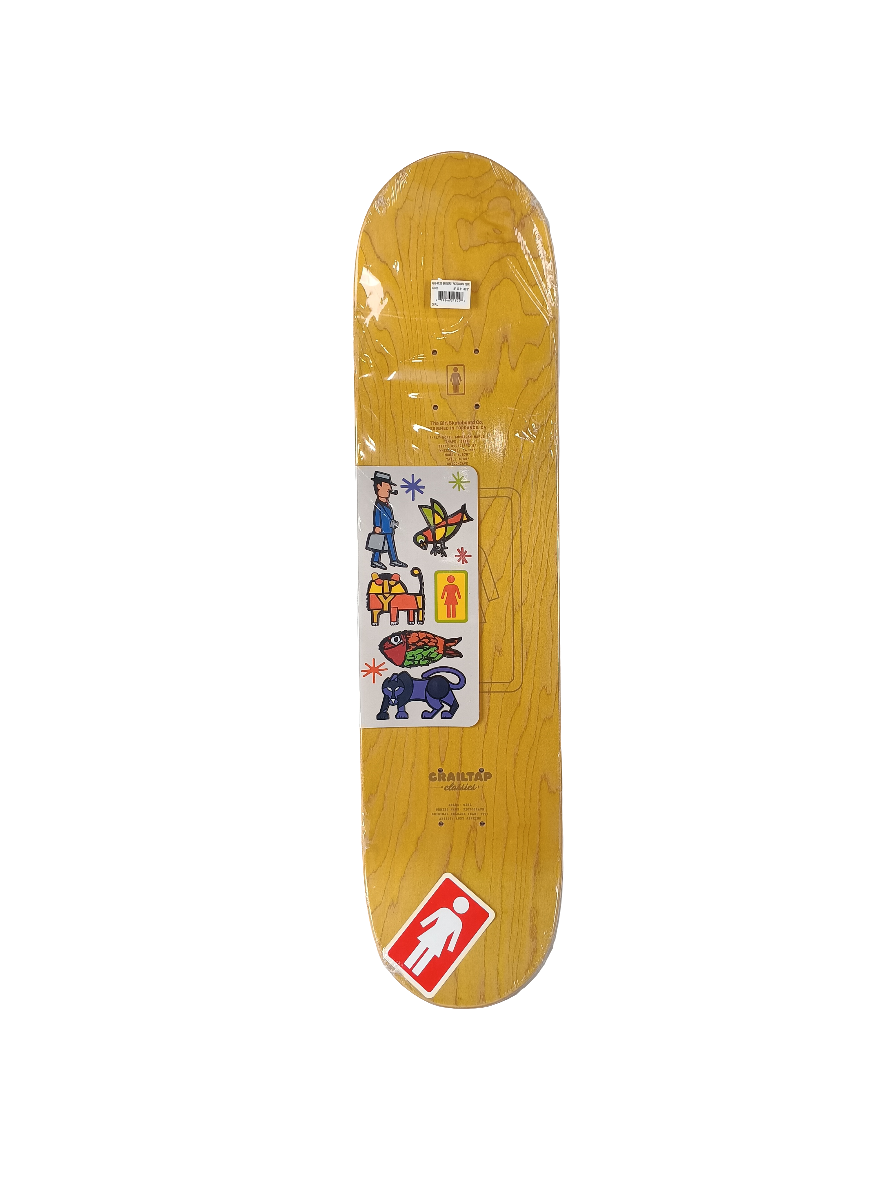 Girl Simon Bannerot Crailtap Classics Pictograph Series Fish Yellow White Black Size 8.0" Skateboard Deck