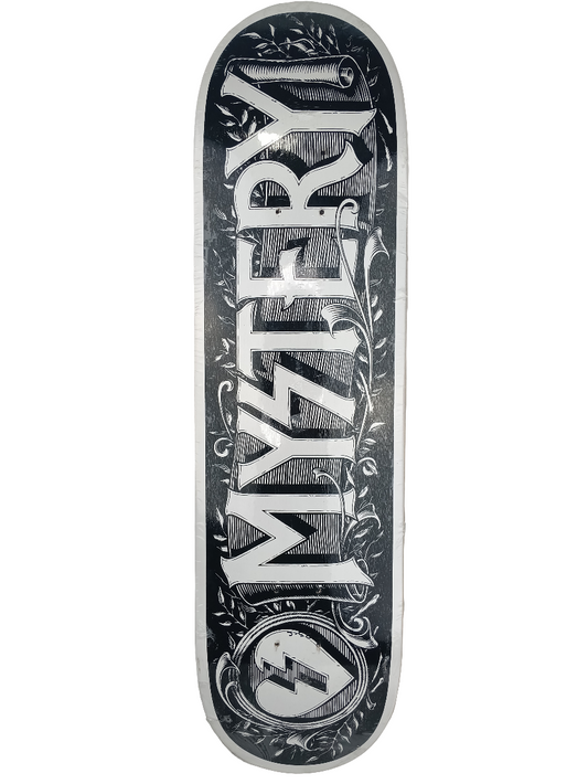 Mystery Scroll graphic Black White Size 8.25 Skateboard Deck
