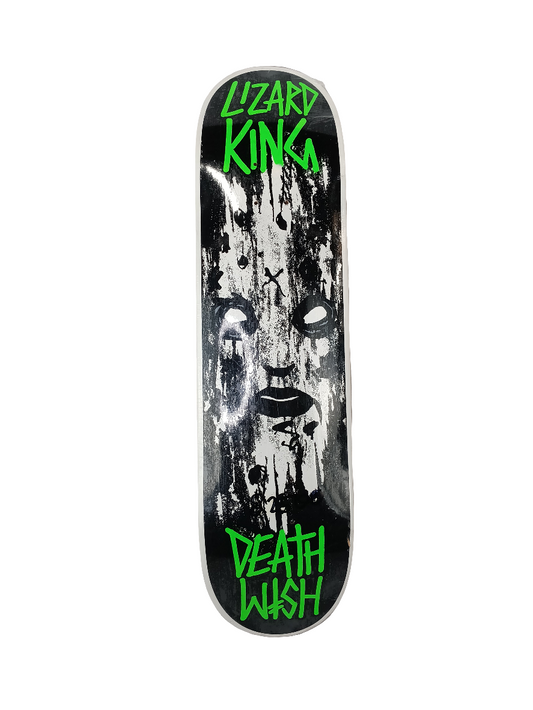 Deathwish Lizard King Sketchy Face White Border Black Size 8.25 Skateboard Deck