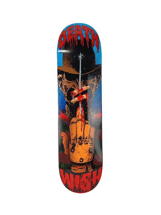 Deathwish Freddy Krueger Fingered Red Orange White Size 8.0" Vintage NOS Deck