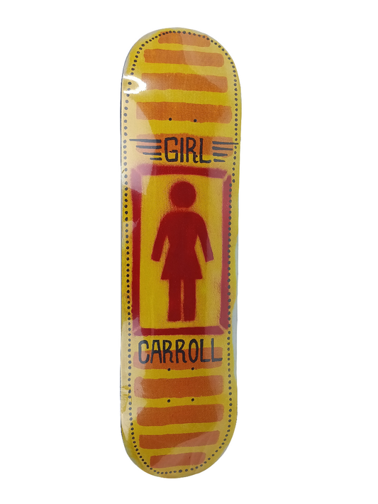 Girl Mike Carroll Stencil Girl Logo Yellow Orange Red 8.125" Deck