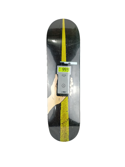 Skate Mental Breathalyzer Graphic Black Yellow Multi Color Size 8.38 Skateboard Deck