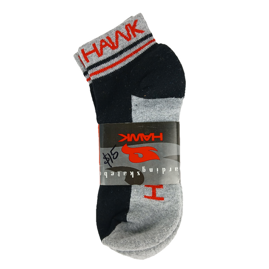 Hawk Tony Hawk Black Red Grey Mens Size 9 - 11 Low Cut Socks