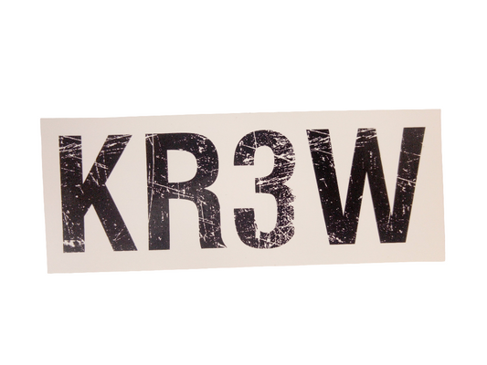 Krew Kr3w Scratched Logo White Black Letters 2.25" x 6" Vintage NOS Sticker