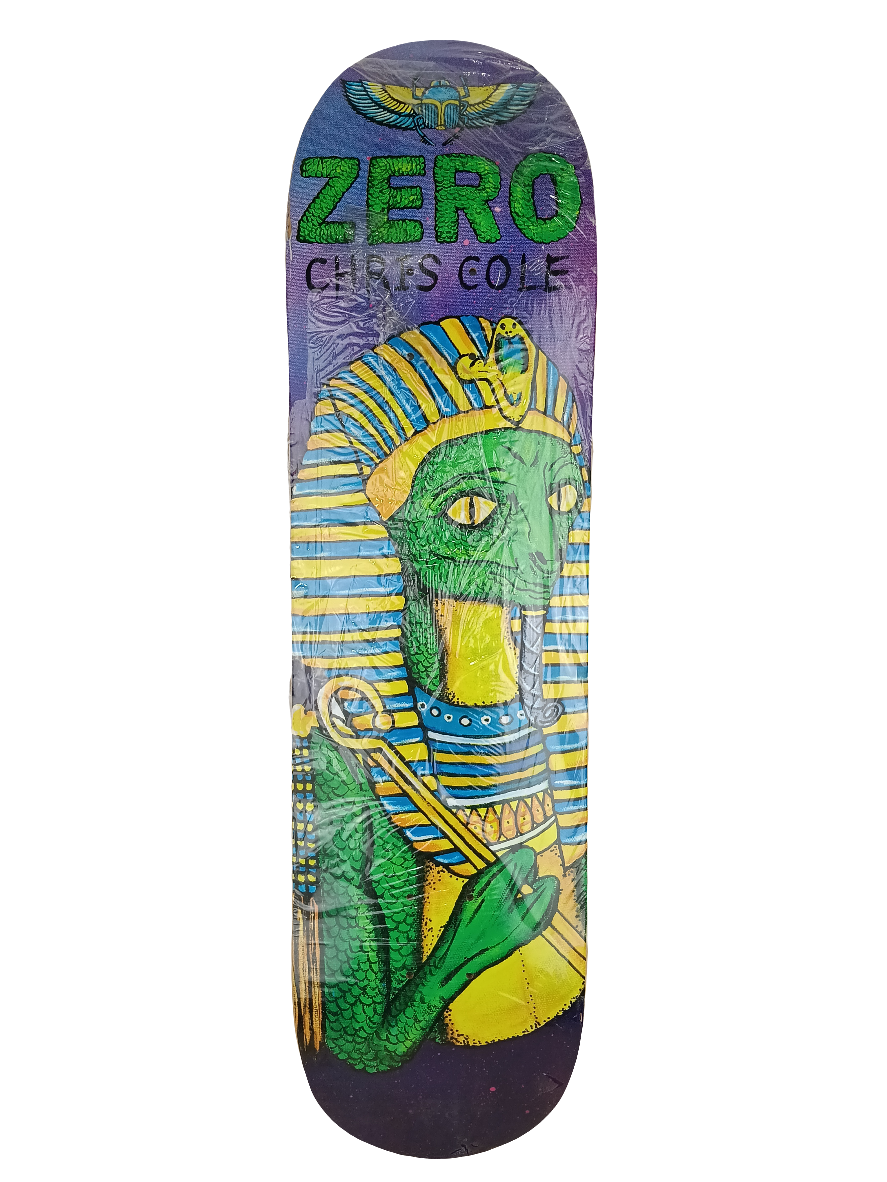 Zero Chris Cole Lizard Pharaoh Purple Green Multi Color Size 8.125 Skateboard Deck