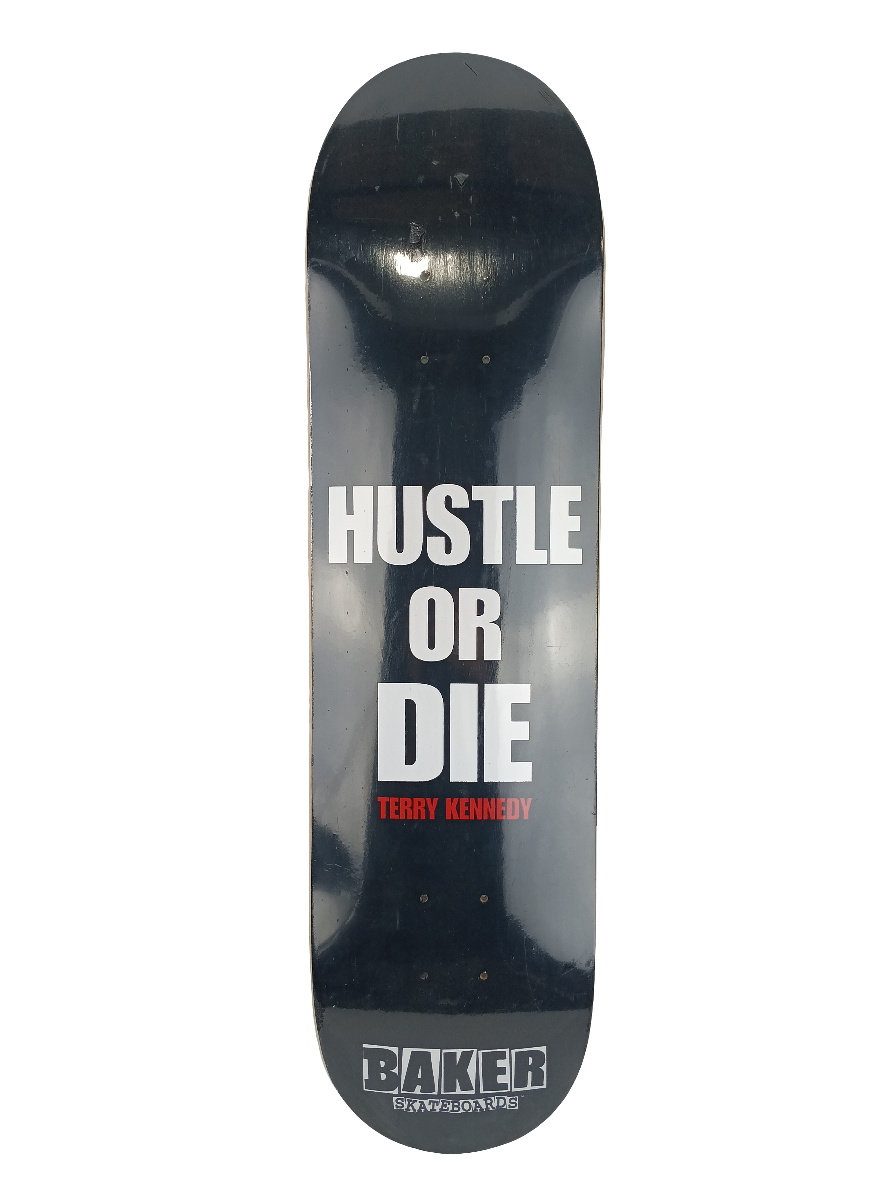 Baker Terry Kennedy Hustle or Die Graphic Black White Red Size 8 Skateboard Deck