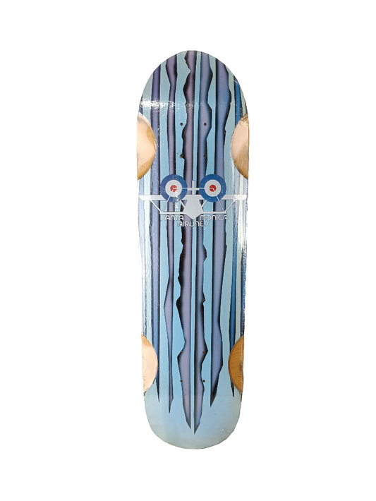 Santa Monica Airlines Striped OG Logo Blue 8" Carbon Fiber Vintage NOS Shaped Deck Natural Wheel Wells