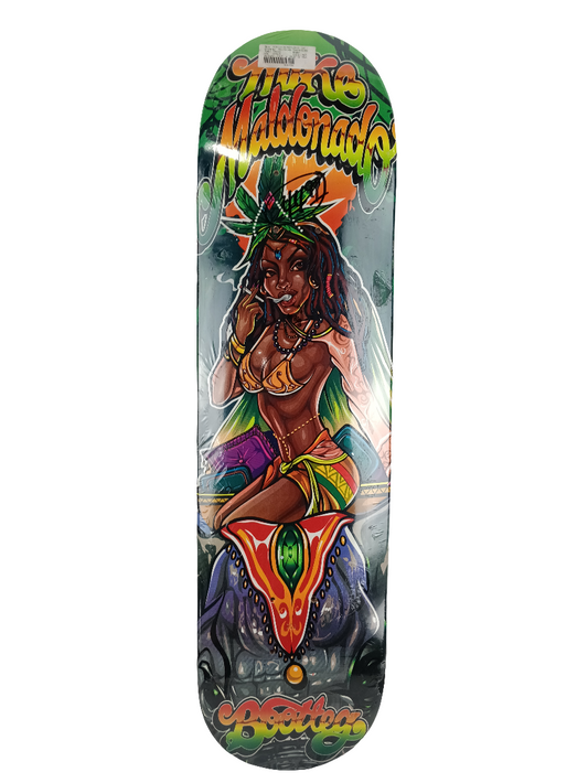 Bootleg Mike Maldonado Rasta Queen Green Orange 7.88" Skateboard Deck