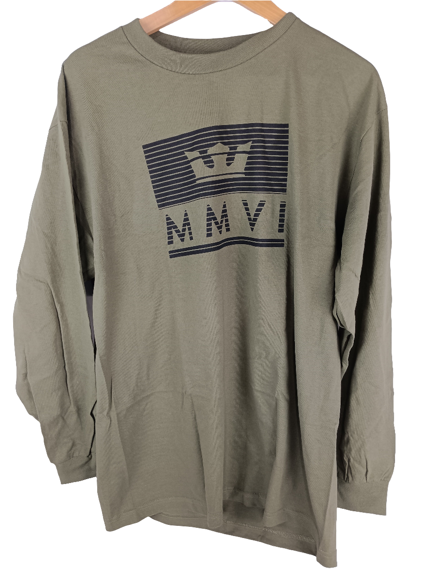 Supra Crown Jewels Olive Black Mens Size Large L/s Shirt