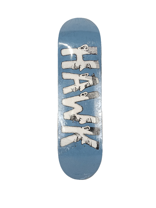 Baker Riley Hawk Dabble Light Blue Black White Size 8.475 Vintage NOS Deck