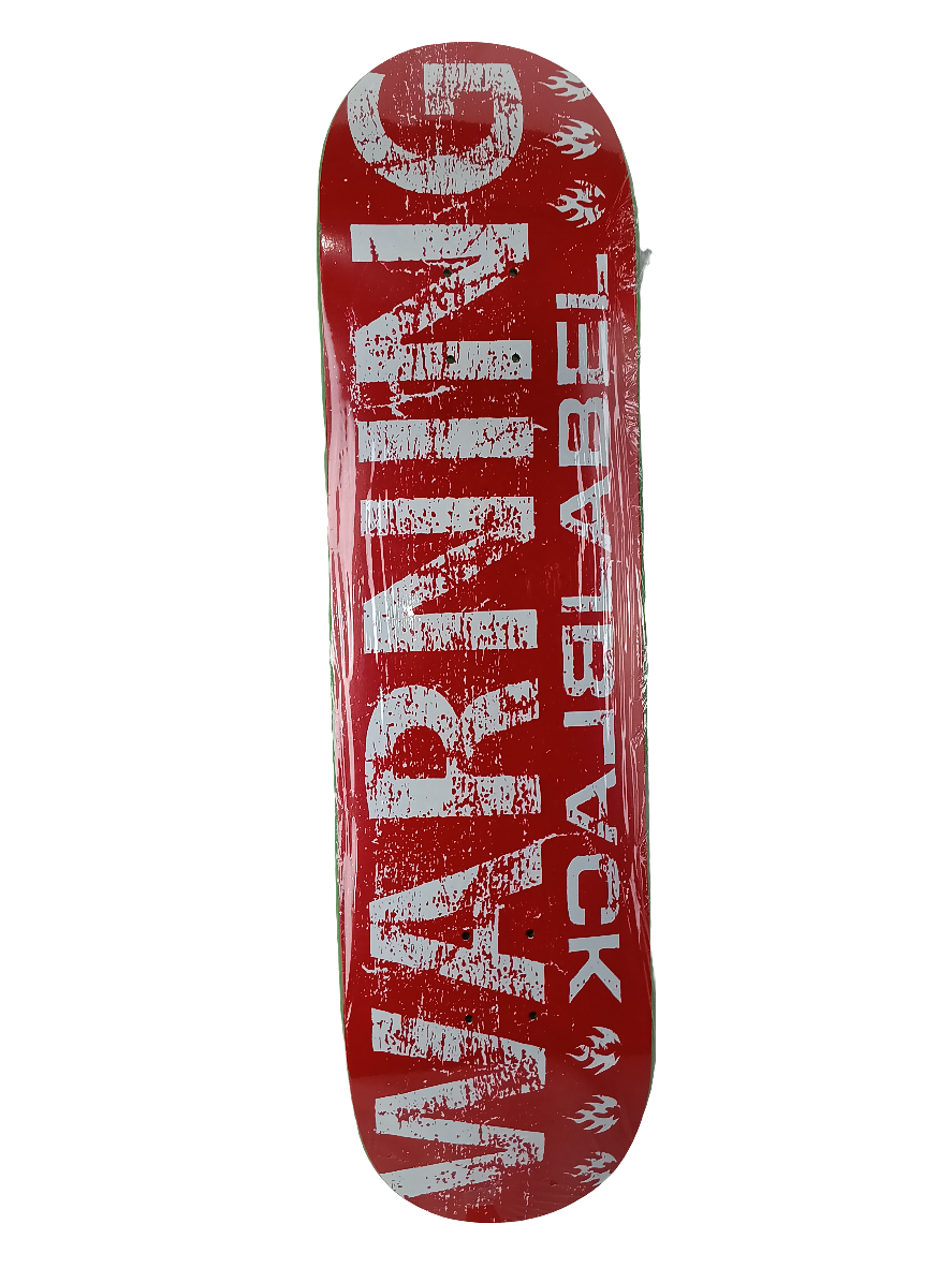 Black Label Warning Graphic Red White Size 7.8 Skateboard Deck