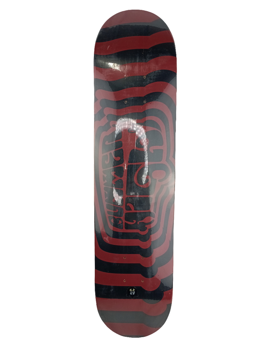 Bummer High Peace Team graphic Black Red Size 7.5 Skateboard Deck