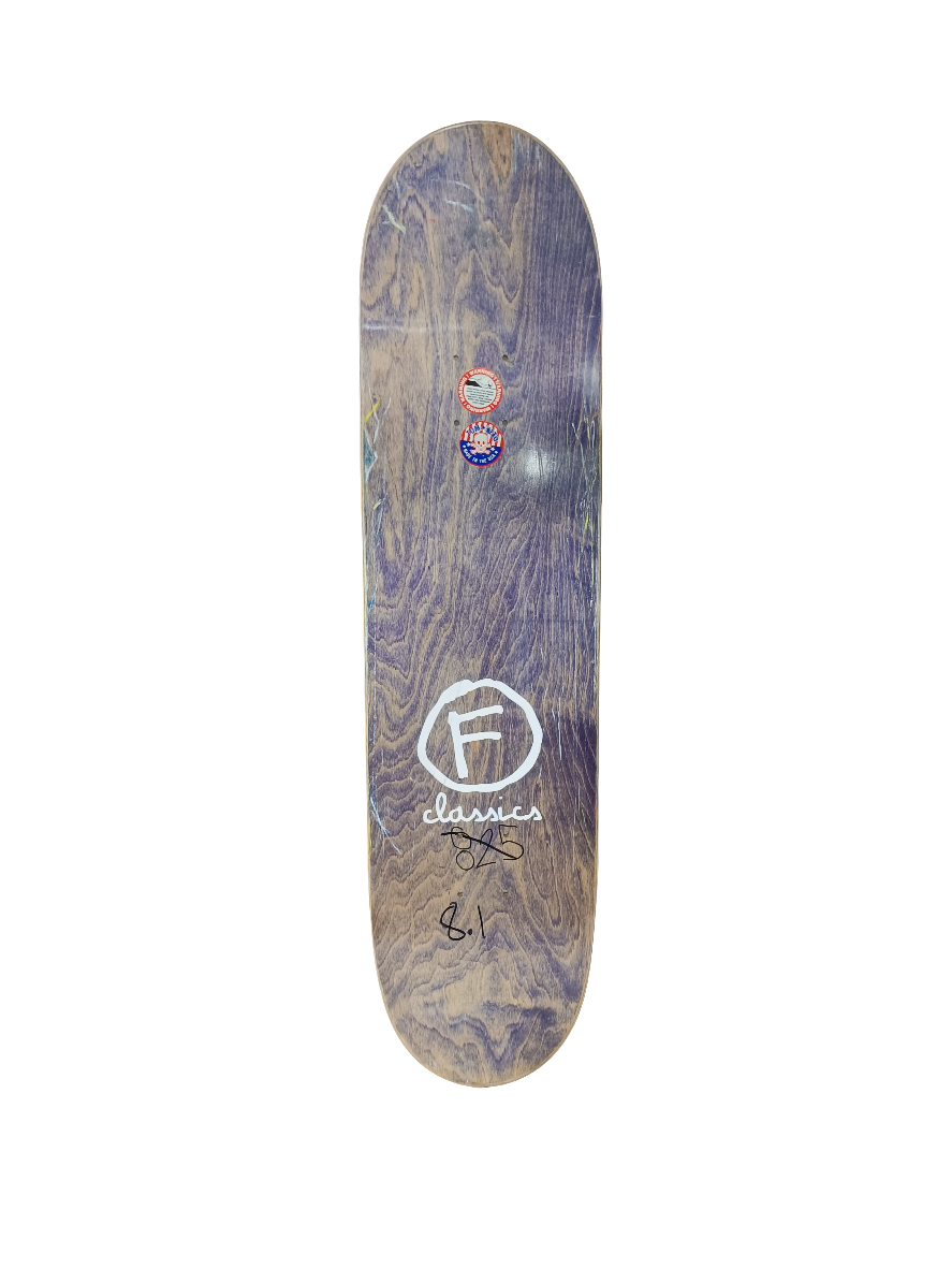 Foundation F Classics Moon And Star Blank Purple Tan Woodgrain Black White Size 8.1 Vintage NOS Deck