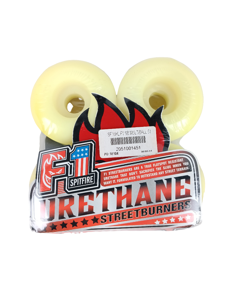 Spitfire F1 Street Burners Big Head Multicolor Silver Size 51MM 100A Duro Vintage NOS Wheels