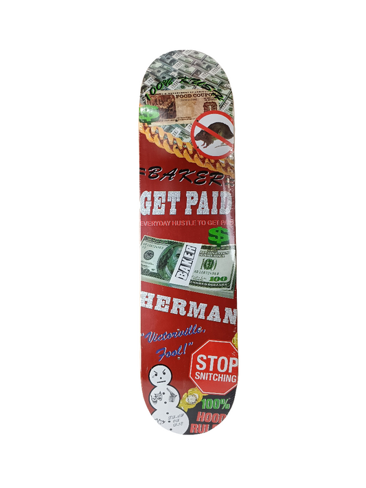 Baker Bryan Herman No Rats White Red Black Size 7.75" Vintage NOS Deck
