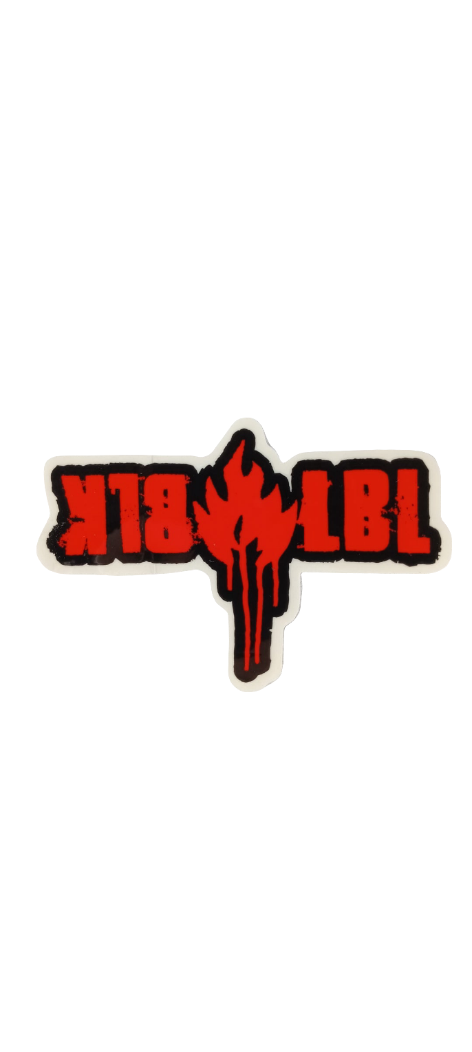 Black Label BLK LBL Flame Paint Drip Clear Black Red Size 4.7" X 3.1" Vintage NOS Sticker