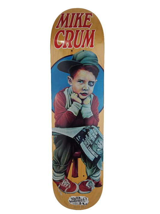 World industries Mike Crum Black Eye Red Blue Multicolor 7.78" Vintage NOS Deck