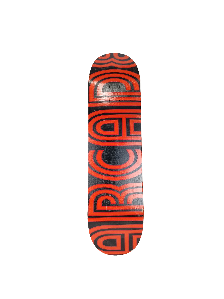 Arcade Team Graphic Black Orange Red Size 8.25 Skateboard Deck