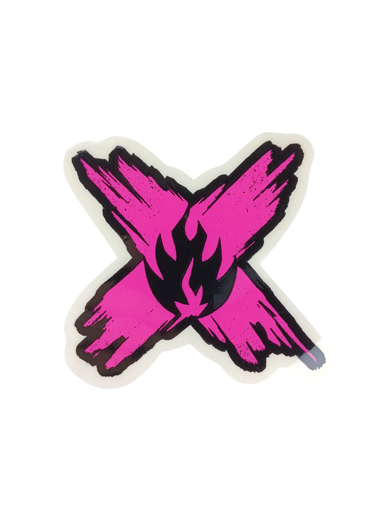 Black Label X Flame Clear Pink Black Flame Size 4.2 X 4.2 Inch Vintage NOS Sticker