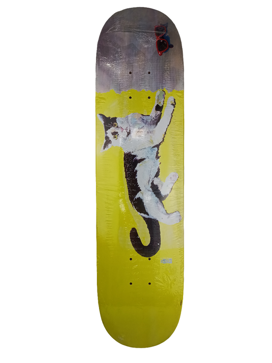 Telegraph Cat With Shades Graphic Yellow Multi Color Size 7.9 Skateboard Deck