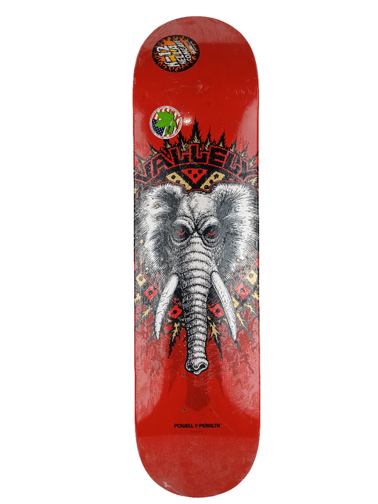 Powell Peralta Mike Vallely Elephant Red Dipped White Black k-12 Hella Concave 7.9" Deck