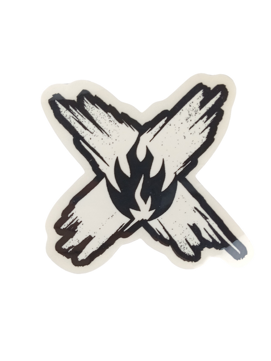 Black Label X Flame Clear Black Flame Size 4.2 X 4.2 Inch Vintage NOS Sticker