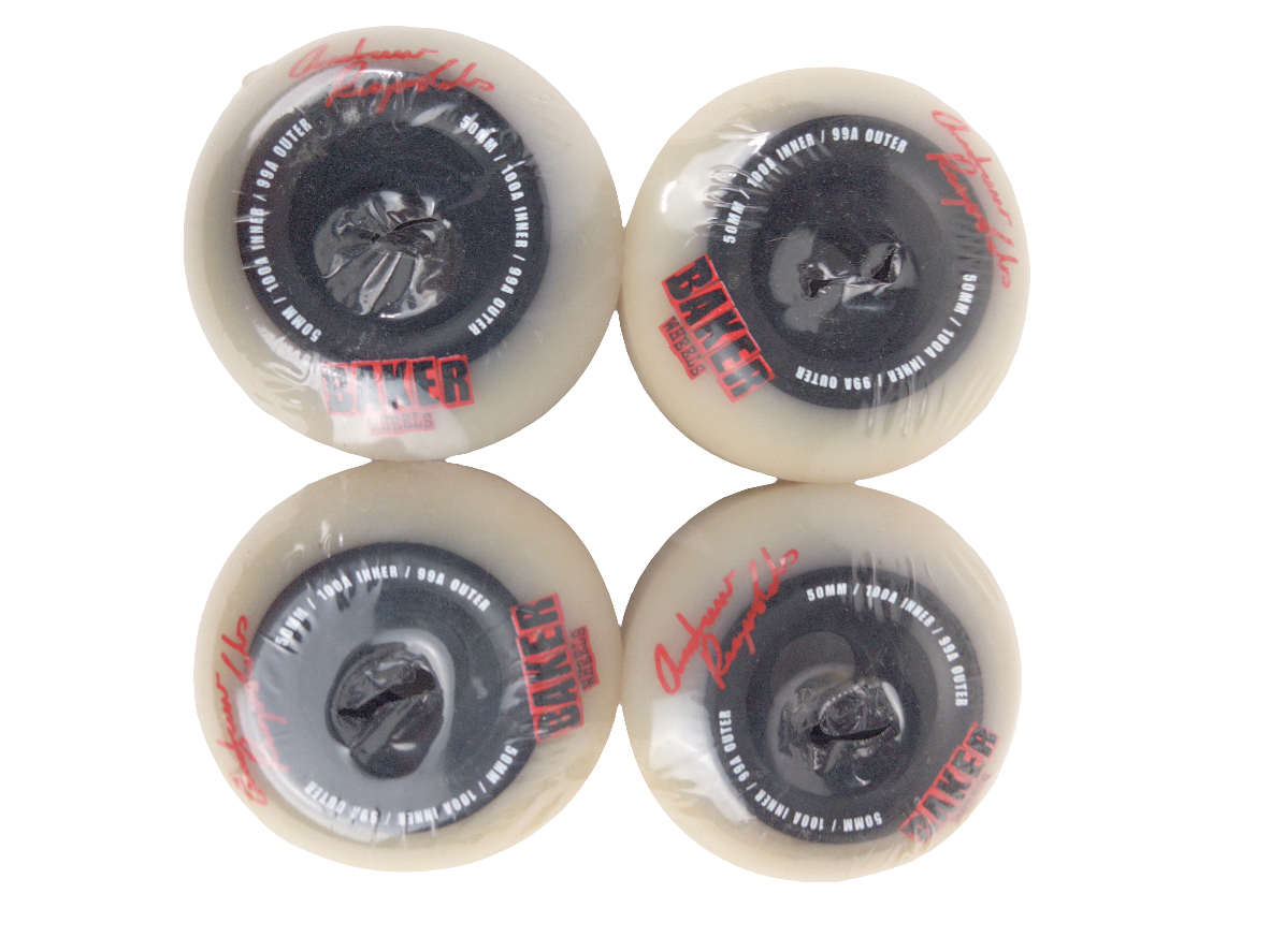 Baker Skateboards Andrew Reynolds Black Red Grey Signature 100A Inner 99A Outer Split-Durometer Wheels