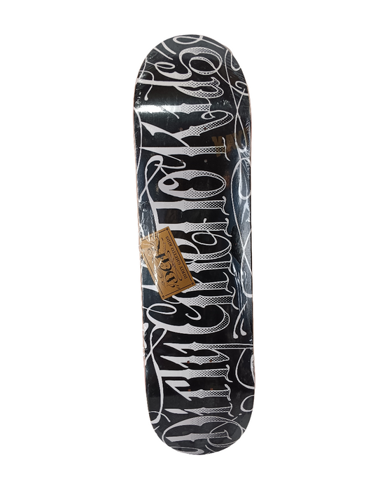 DGK Dirty Ghetto Kids Calligraphy Graphic Black White 8.25 Skateboard Deck